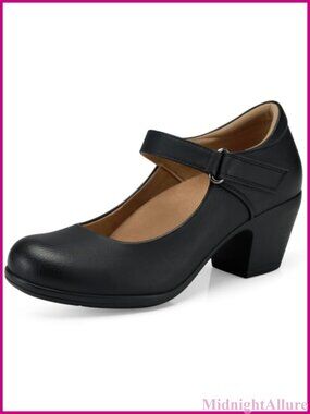 Mary Jane Shoes Women Comfort Arch Support Low Heel Chunky Pumps